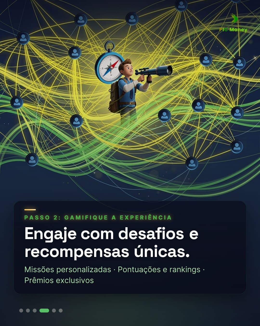 Engaje com desafios e recompensas únicas.